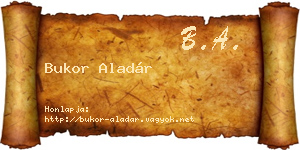 Bukor Aladár névjegykártya
